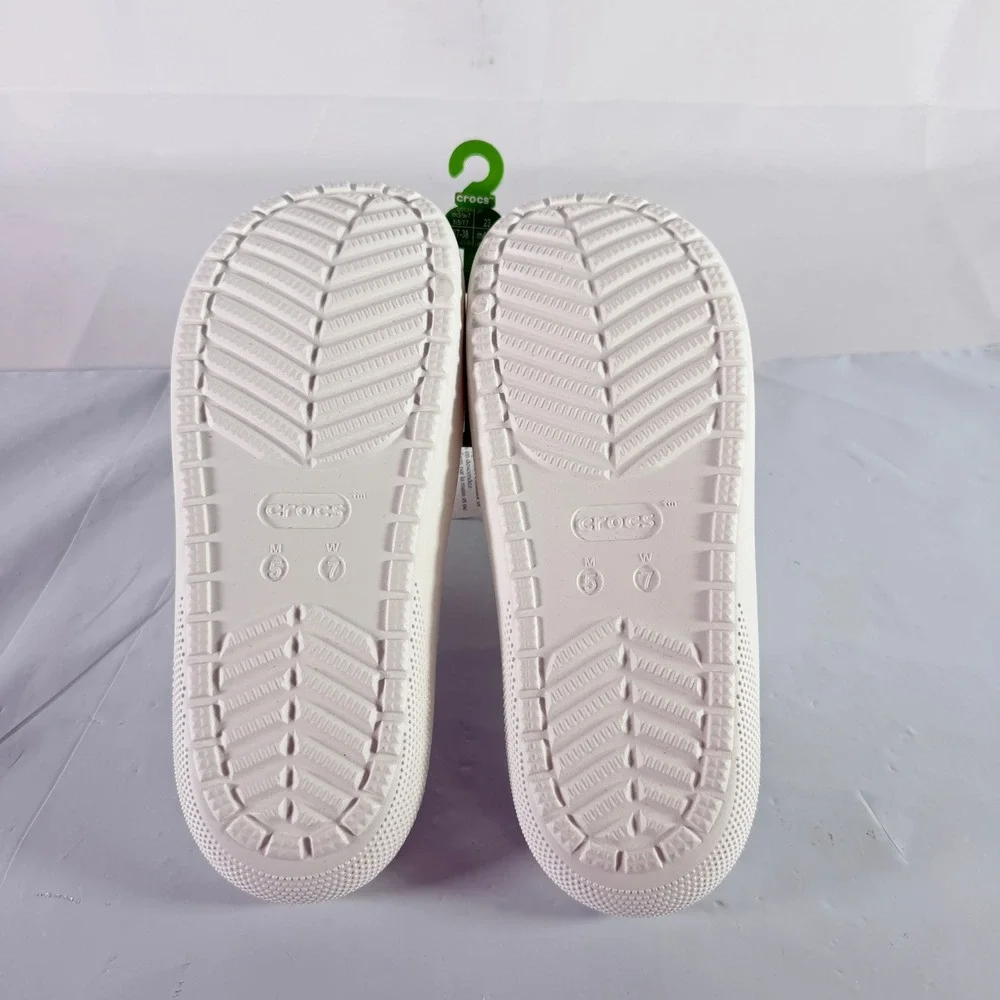 Crocs Classic Sandal v2 White Double Strap Slides Men 5 Women 7 209403-100